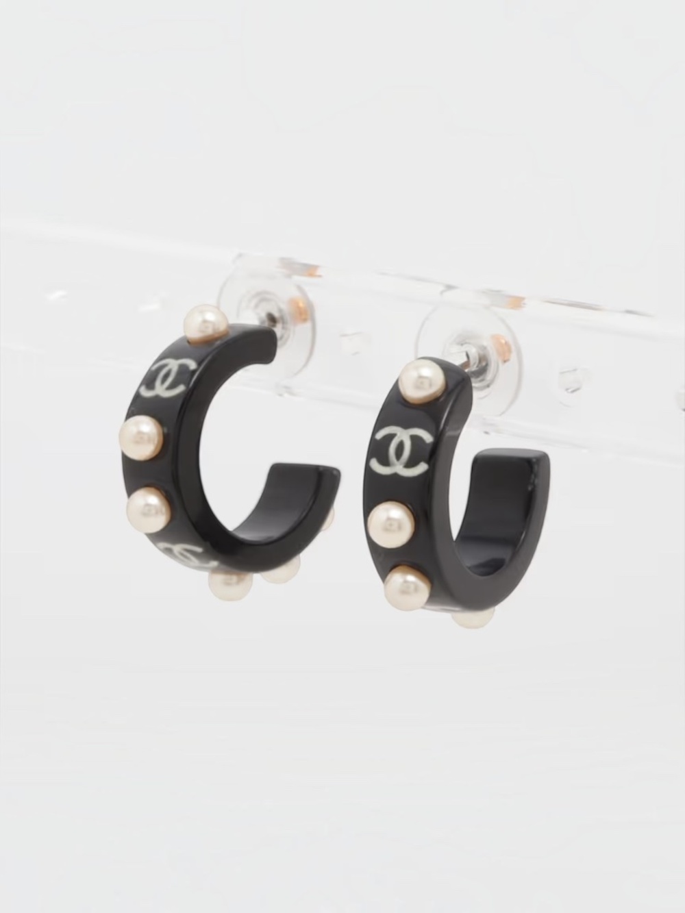Chanel Coco Mark Pearl Earrings